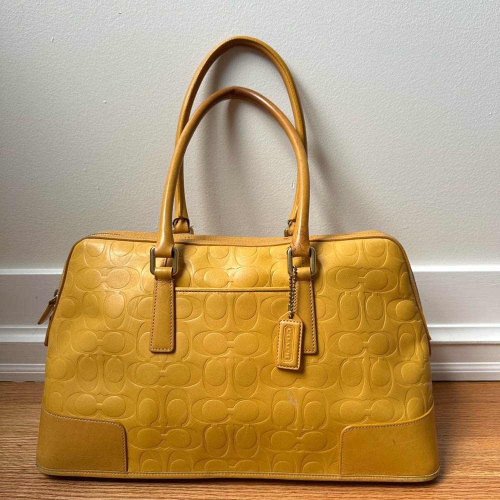 Vintage Coach Satchel Handbag L1S-7012 Mustard Yellow
